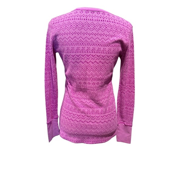 Columbia Pink Purple Waffle Knit Thermal Top Long Sleeve Shirt Medium - Picture 3 of 7